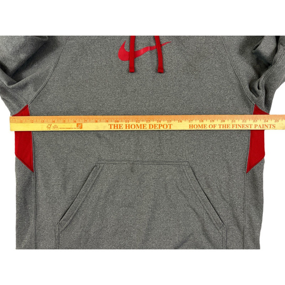 VTG Nike Fit Therma Gray & Red Long Sleeve Hoodie Men Size‎ Large - Picture 5 of 7